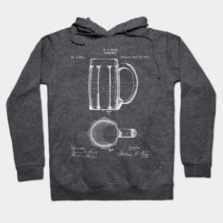 Beer Mug Patent - Craft Beer Art - Antique Hoodie